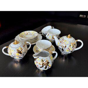 Vintage Russian Soviet Fine China Lomonosov Porcelain Factory “Golden Daisy” Tea